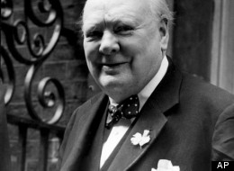 FILE - In this June 24, 1952, file photo, Sir Winston Churchill smiles at the front door of 10 Downing Street, London. A group devoted to preserving the legacy of Churchill is announcing Thursday, Jan. 19, 2012, it will create the first permanent U.S. home to study the former British prime minister at George Washington University. An $8 million gift will create the National Churchill Library and Center at the university, which will include rare books and research materials, in collaboration with Churchill institutions in Britain (AP Photo)